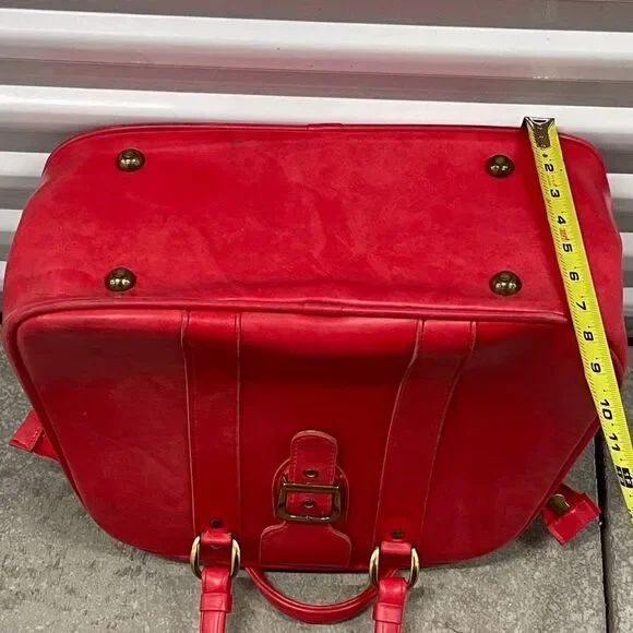 VTG,Talon Travel Elegant Red Leather Satchel Unisex Bag